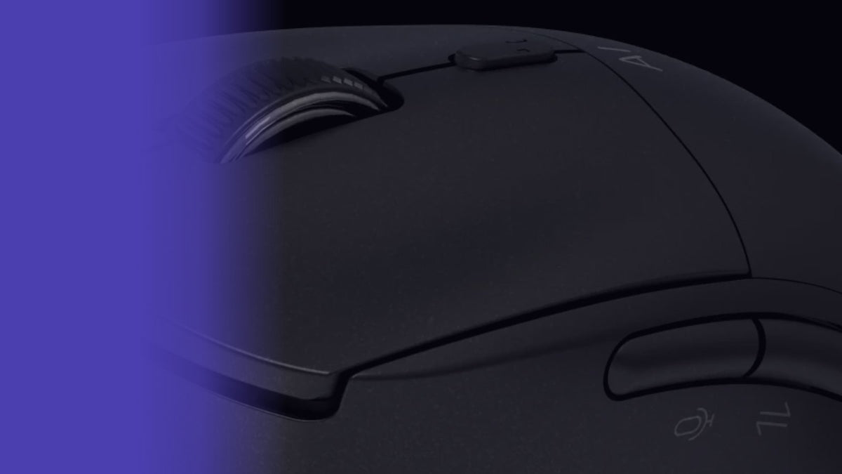 Virtusx Jethro AI Mouse close-up with the voice and AI buttons — Jethro AI Mouse vs Windows Voice Typing